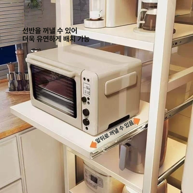 슬라이드 수납대 정리함 캡슐 철제 정리대 선반 렌지대 서랍 수납함 슬라이딩 홈카페 조리도구 - 상세 이미지 4