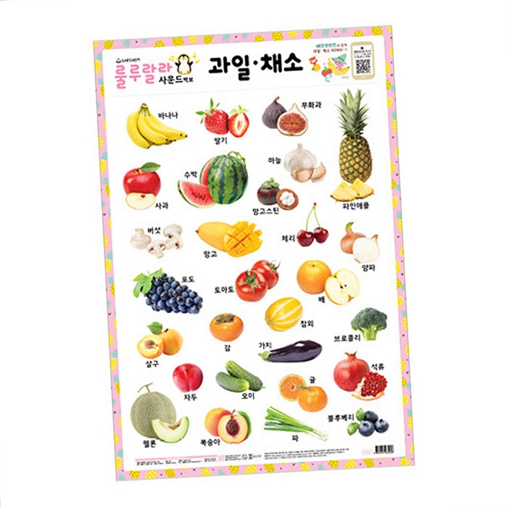 양면학습벽보 감각디자인벽면장식 유니크패턴언어학습사운드벽보 - 상품 이미지