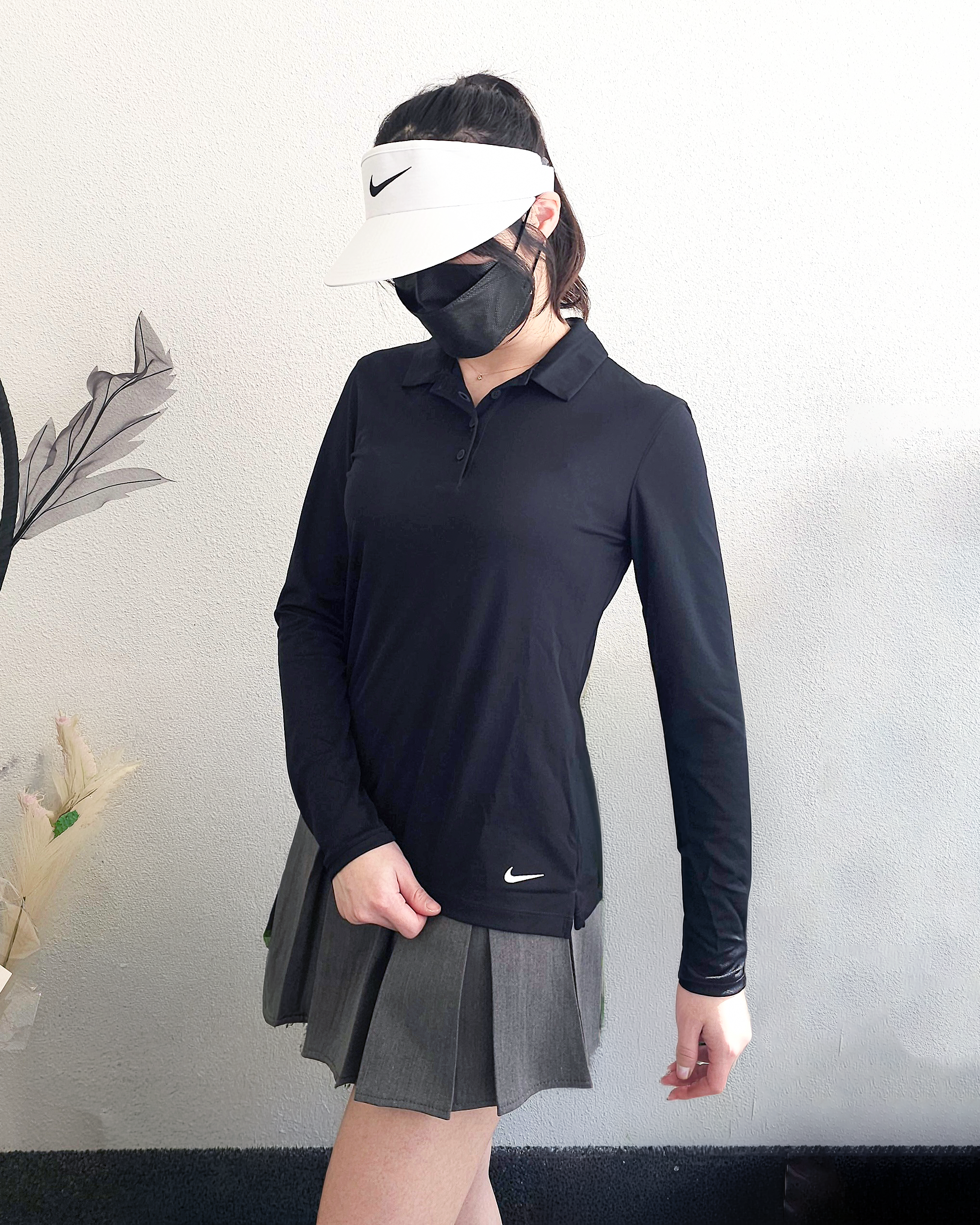나이키 여성 골프 폴로 드라이핏 긴팔 티셔츠 카라티 DH2317블랙, XS 이미지 7