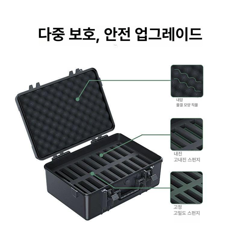 3.5인치 하드 디스크 케이스 알루미늄 드라이브 방수 3.5인치 20슬롯 전문 보관함 블랙 - 상세 이미지 3