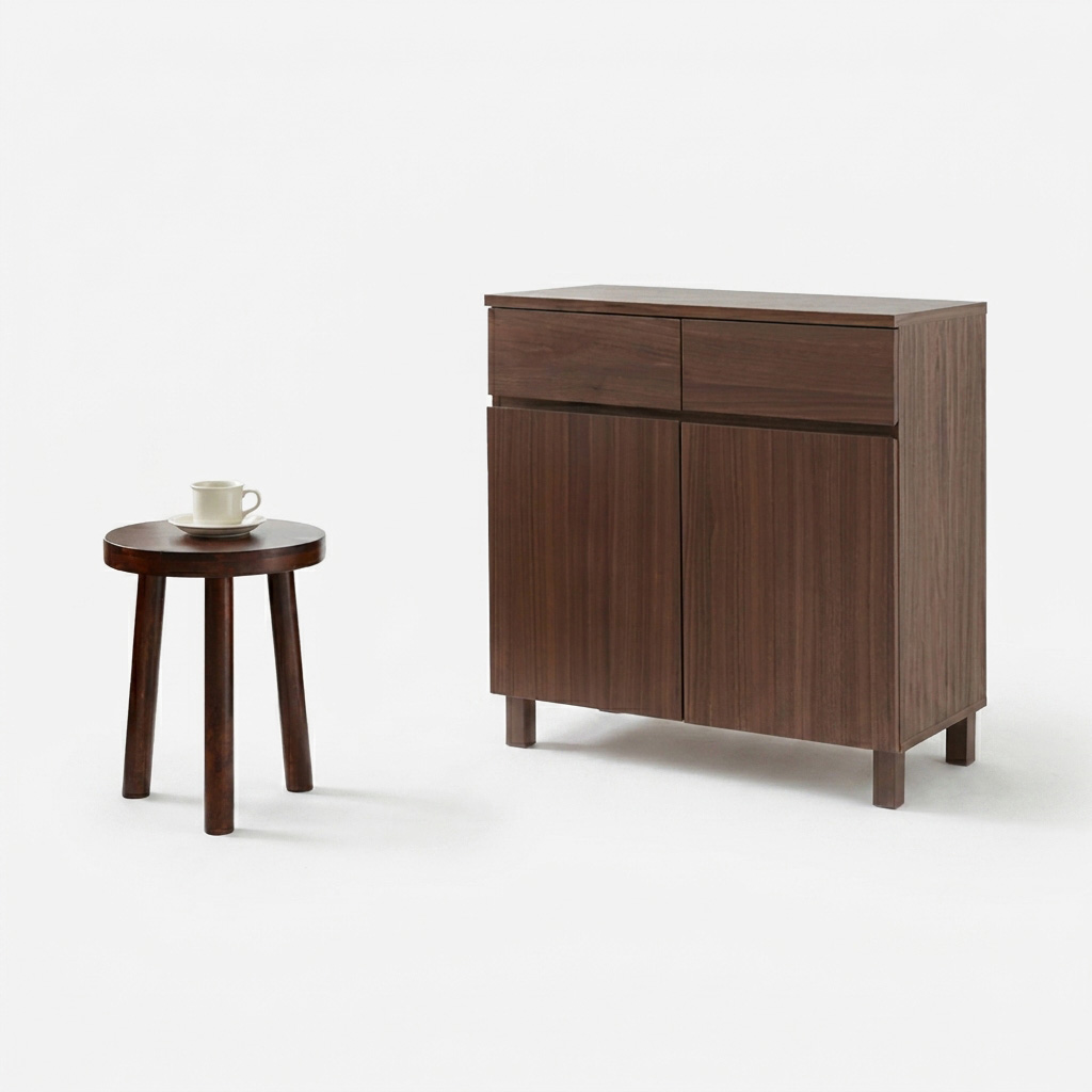 숄리드 4문 수납장 CHM8380B 800x400x830mm, 2단, 미들브라운 5850.2075 - 상세 이미지 5