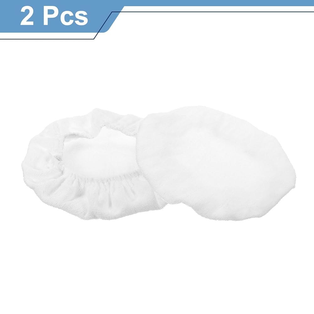 하핑턴 2pcs 자동차 폴리셔 보닛 버핑 패드 면직물 폴리싱 커버 9-10인치 버퍼 폴리셔, 화이트 5-6 Inch - 상세 이미지 3