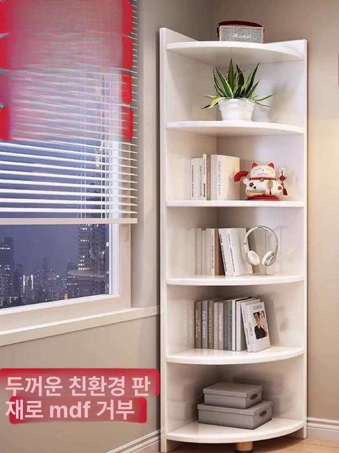 코너선반장 벽선반 틈새선반 3단 우드 신발 모서리 원목 화이트 3단 50 24 E1 조립형 - 상세 이미지 2