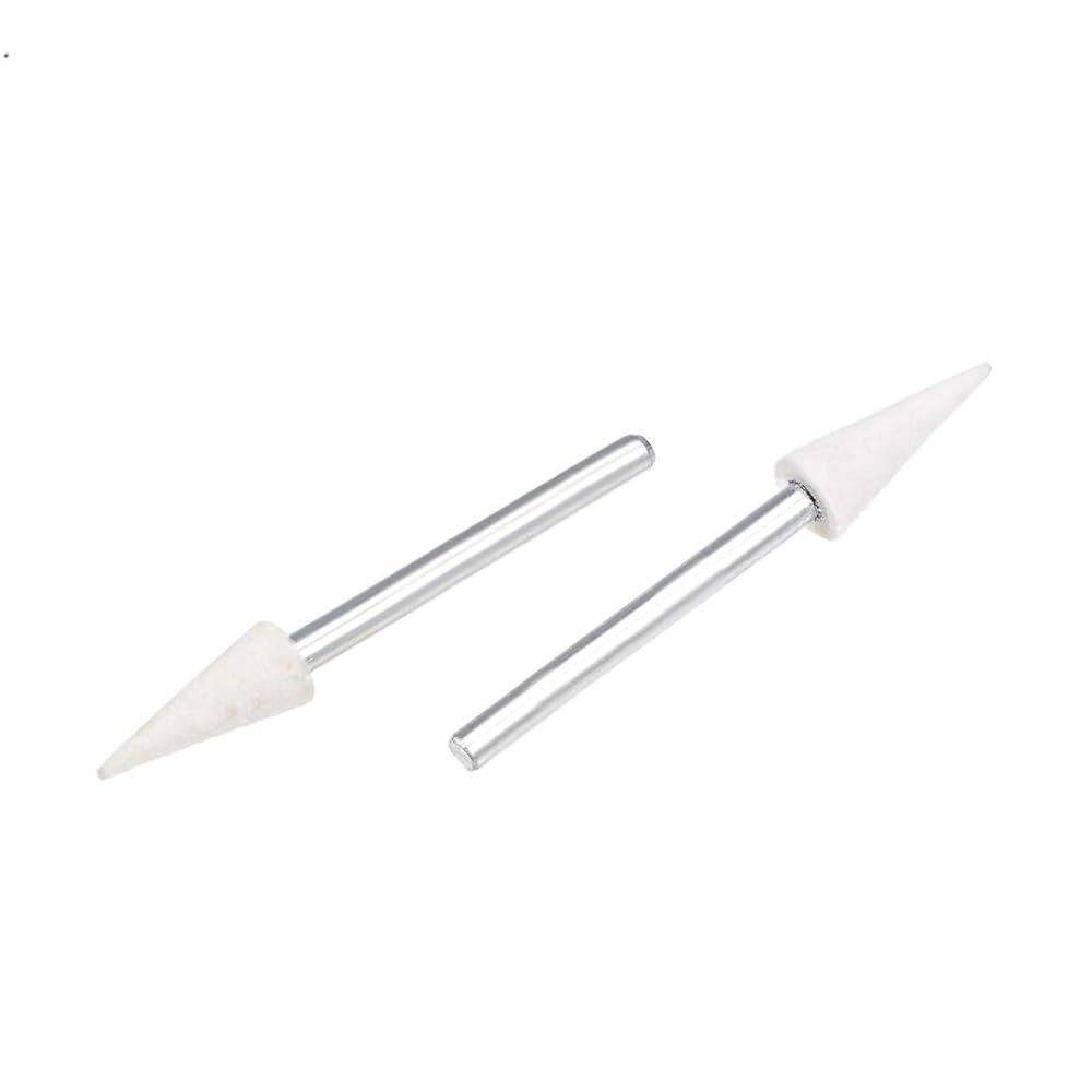 uxcell 6mm 울 펠트 장착 포인트 원뿔형 연마 비트 버프 휠 1/8인치 섕크 12개 포함 - 상세 이미지 3