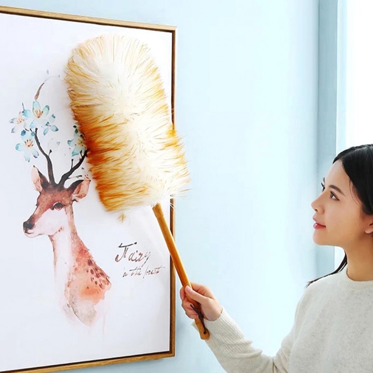 먼지떨이 울 양털 인테리어 천연 먼지털이 - 상품 이미지