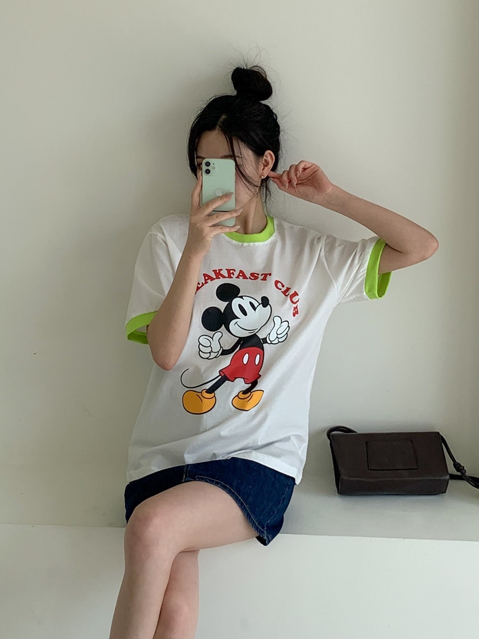 디즈니 여성 미키링거티 면 반팔 데일리 44-66 프리사이즈 여름 홈웨어 빈티지 캐릭터 이미지 8
