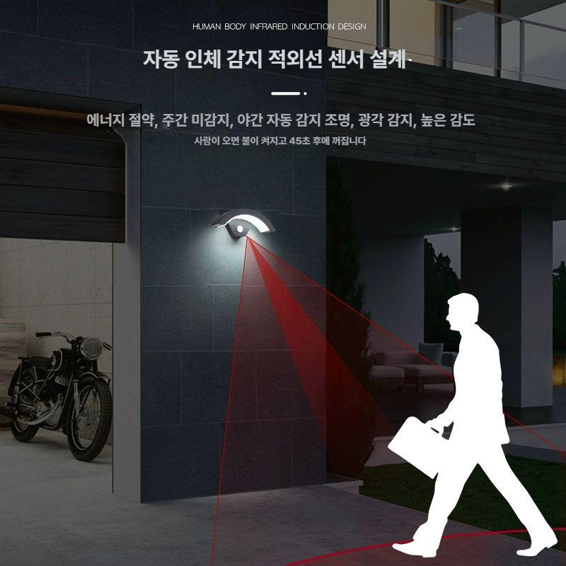 외부 센서등 대문 인테리어 벽부등 따뜻한 옥외 테라스 내부 정원등 방수 백색광 - 상세 이미지 4