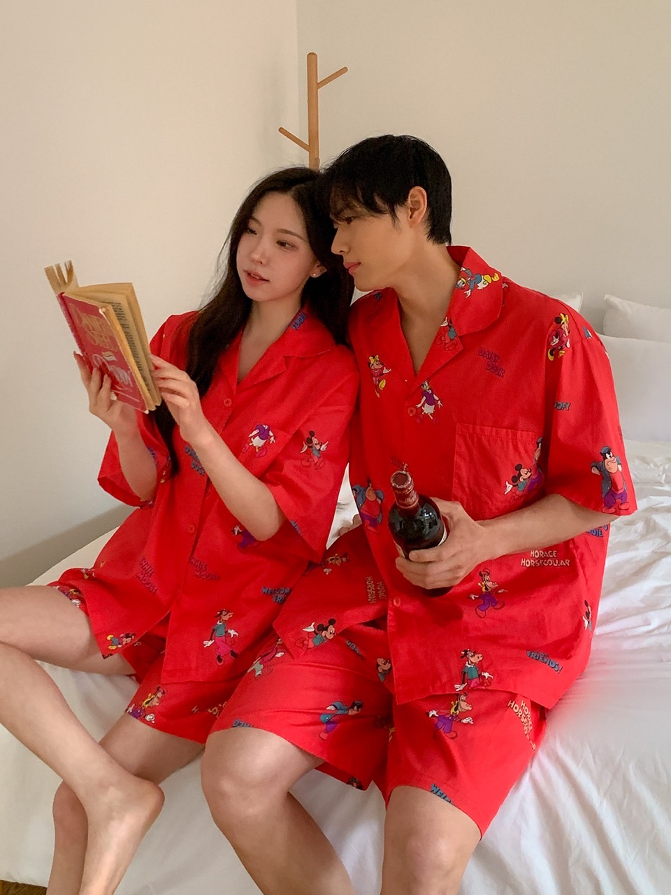 디즈니 프렌즈반팔잠옷세트 커플 신혼 바캉스 홈웨어 파자마 상하의세트 여름 면 편안한 이미지 7
