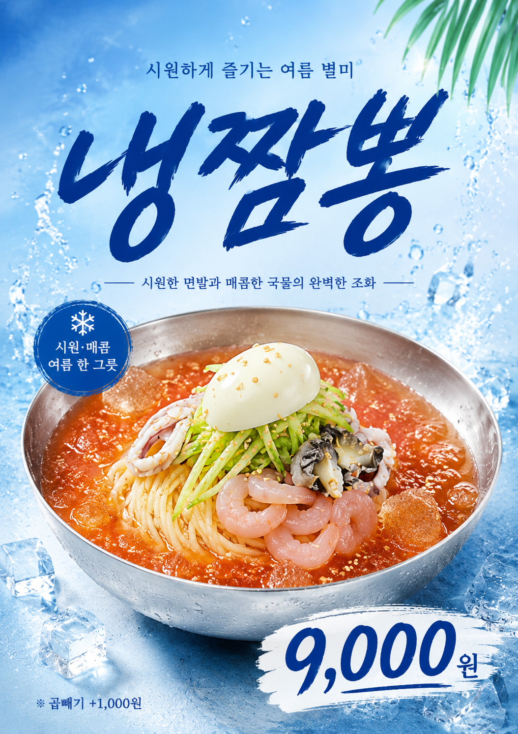 냉짬뽕 포스터 제작 여름 메뉴 인쇄 디자인 식당 B 반광택 인화지 235g A3 - 상세 이미지 2