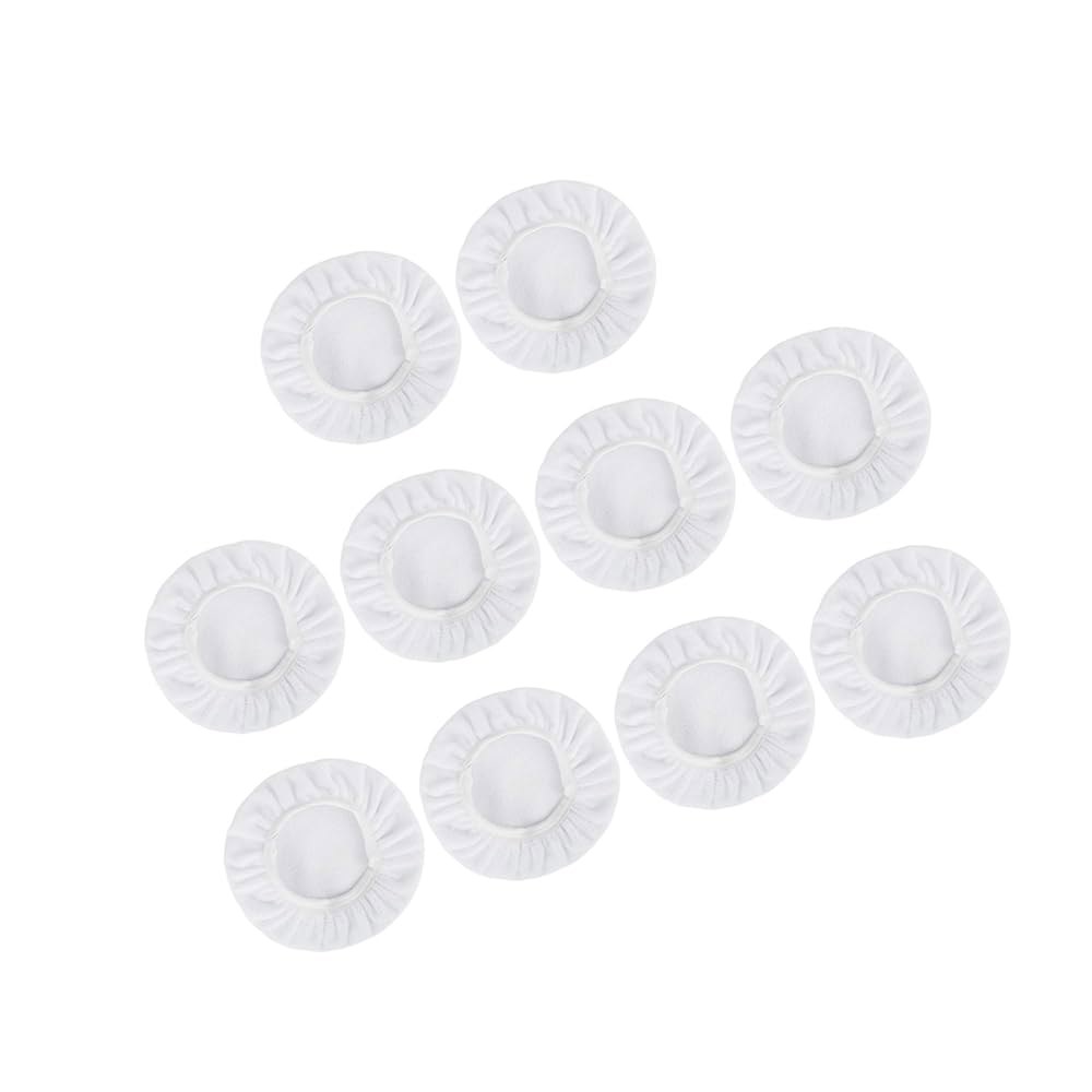 파르투토 10pcs 9-10인치 흰색 소프트 미크로파이버 자동차 왁스 연마 보닛 완충 패드 세척 가능 커버 폴리셔 도구 9 10 교체 - 상품 이미지