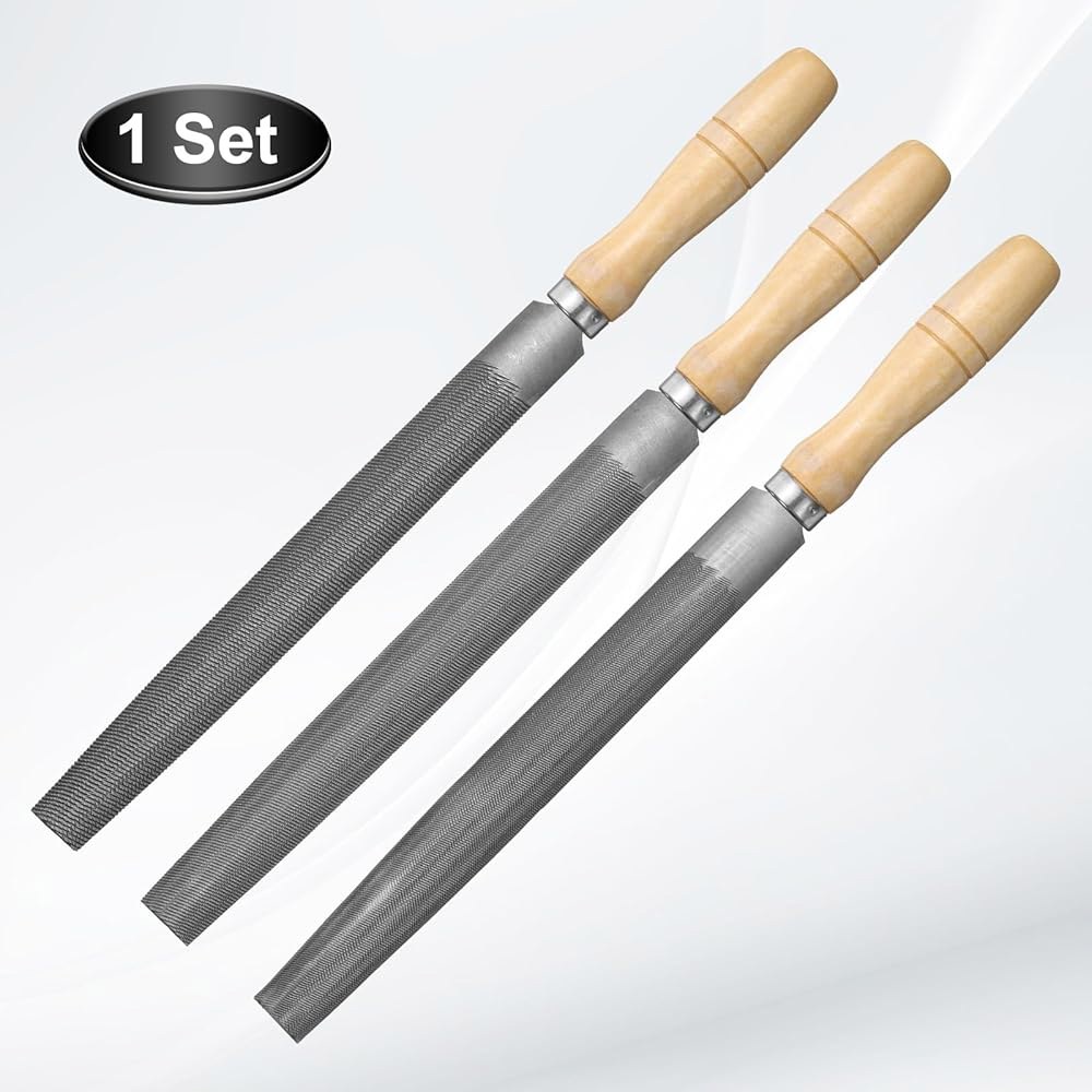 하핑턴 3pcs 6인치 반원형 미디엄 컷 파일 더블 이빨 바스타드 / 얇은 금속 고탄소강 T12, 목재 공구 연마기용 나무 손잡이, 회색 6 3 - 상세 이미지 3
