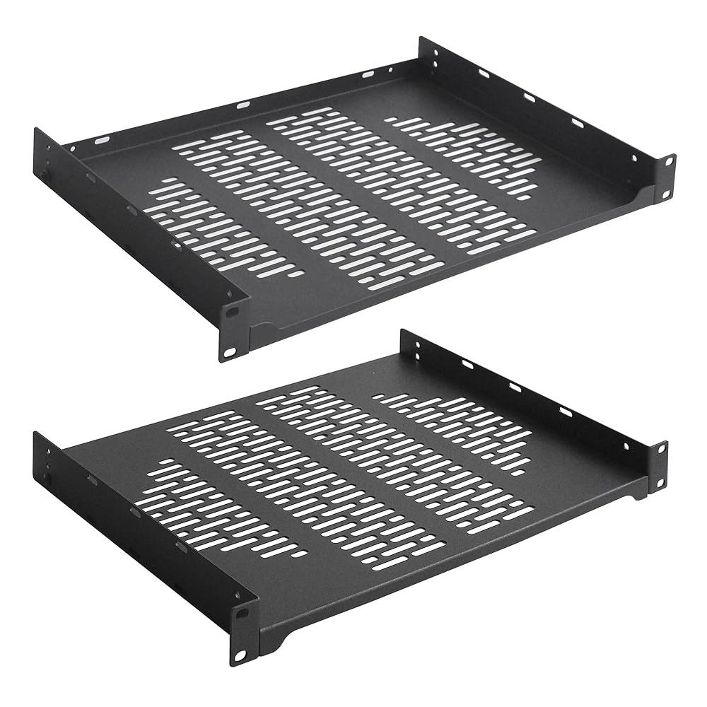 19인치 네트워크 랙 및 캐비닛용 REVICO 2 PCS 12 u201D 선반, 서버, IT 사운드 장비용 1U 마운트 선반 통풍 캔틸레버 트레이 6 - 상품 이미지