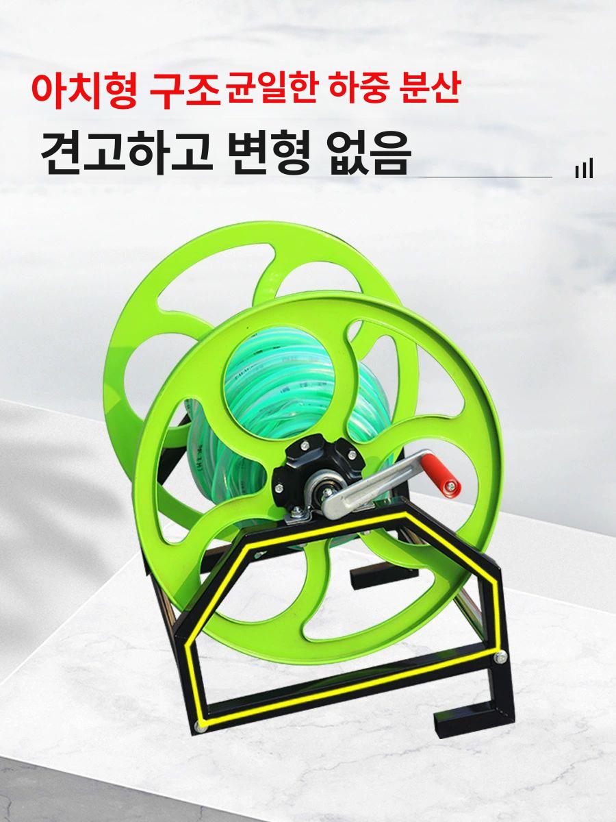 이동식 호스릴 줄꼬임방지 워터릴 세차 호스감는 도금 급수 보관대 거치대 - 상세 이미지 4