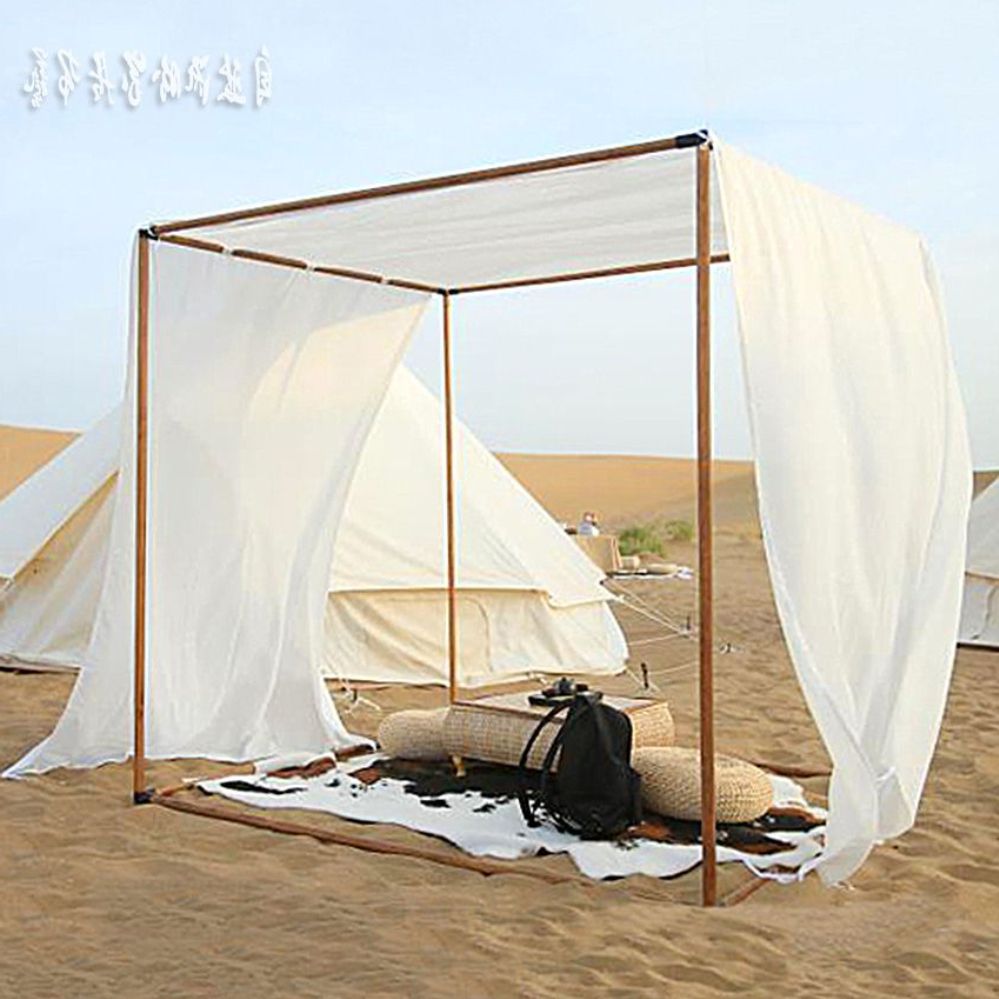 우드캐노피 지지대 차양막 야외 그늘막 촬영 펜션 인테리어 천막 커튼 접이식 야외천막 텐트 - 상품 이미지