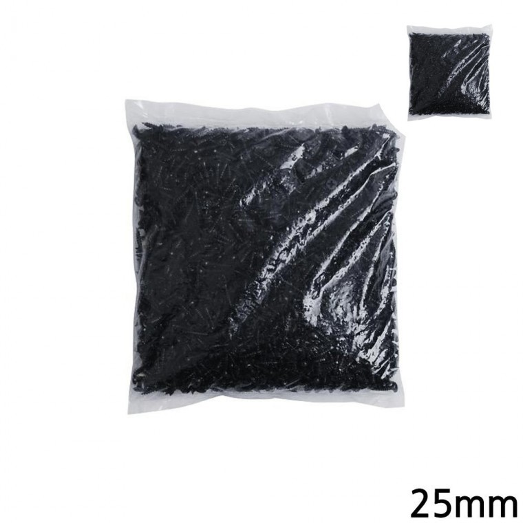 석고보드나사 나사형못 작은피스나사 목공나사 목재나사 4mm 블랙 피스 나사못 25mm 1000개입 - 상품 이미지