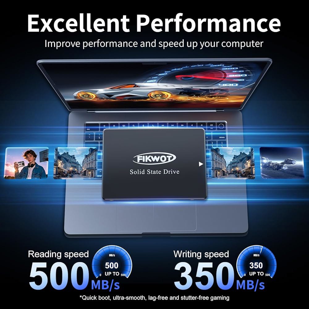 Fikwot FS810 500GB SSD, 2.5인치 SSD SATA III 6Gb/s, 솔리드 스테이트 드라이브, 최대 560MB/s, 3D NAND TLC 플래시, 데스크톱 - 상세 이미지 3