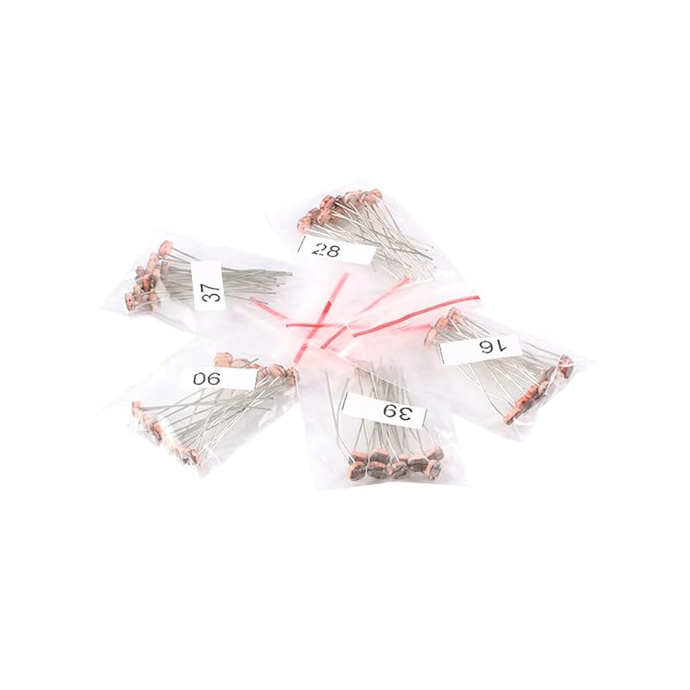 100pcs 포토레지스트 키트 - DIY 전자제품, 아두이노, 광 민감 프로젝트 감광 저항기를 위한 다양한 패키지 GL5506 GL5516 GL5528 GL5537 GL5539 - 상품 이미지