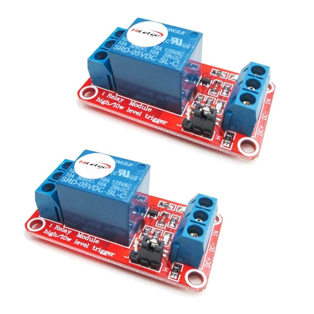 하이렛고 2pcs 5V 1채널 릴레이 모듈 스위치(OPTO 절연 고저레벨 트리거 포함) Small - 상품 이미지