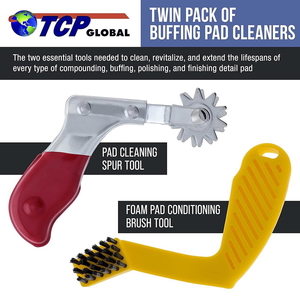 TCP 글로벌 폴리싱 및 버퍼 패드 클리닝 스퍼 도구 폼 컨디셔닝 브러시 - 깨끗한 리컨디셔닝 폴리셔 울 컴파운드 폴리쉬 마이크로파이버 보닛 활성화, 자동 디테일링 - 상세 이미지 2