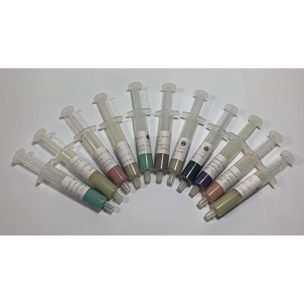 금속 및 보석 연마용 전문 다이아몬드 연마 페이스트 세트, 11개 0.5-40 마이크론 주사기, 각 5g (수계) Oil Based - 상세 이미지 3