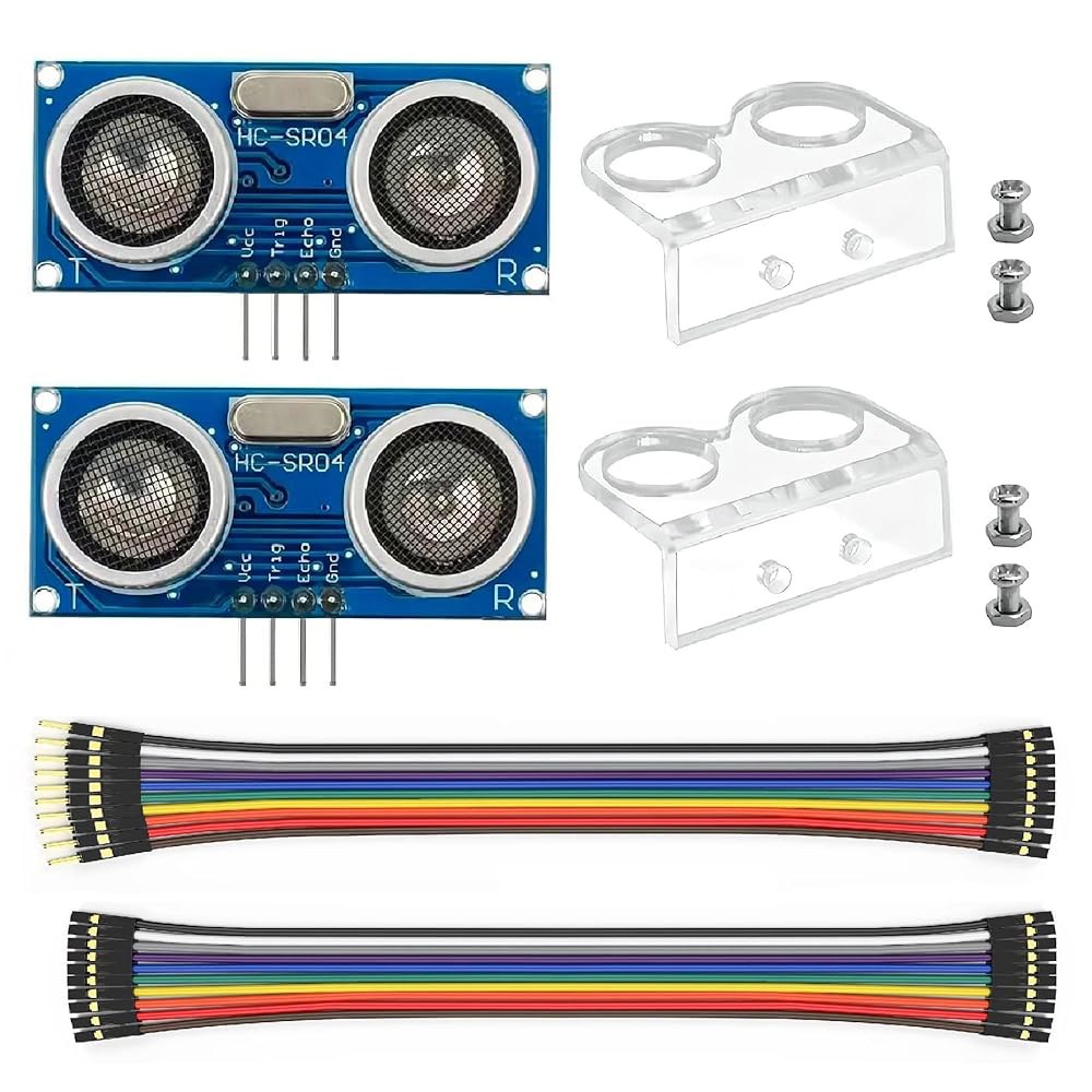 WWZMDiB 2개 HC-SR04 센서 모듈, 아두이노 R3 MEGA Mega2560 듀에밀라노브 나노 로봇 XBee 지그비(2개 센서)와 호환됨 - 상품 이미지