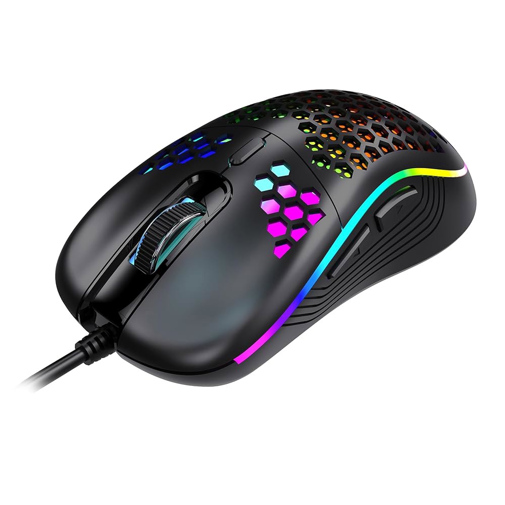 디지털 크리에이션 DC G40U 유선 게이밍 마우스, RGB 허니콤 인체공학적 디자인, 4개의 DPI 레벨(1200 /2400 /4800 /7200), 광학 센서, 플러그 앤 플레 - 상세 이미지 3