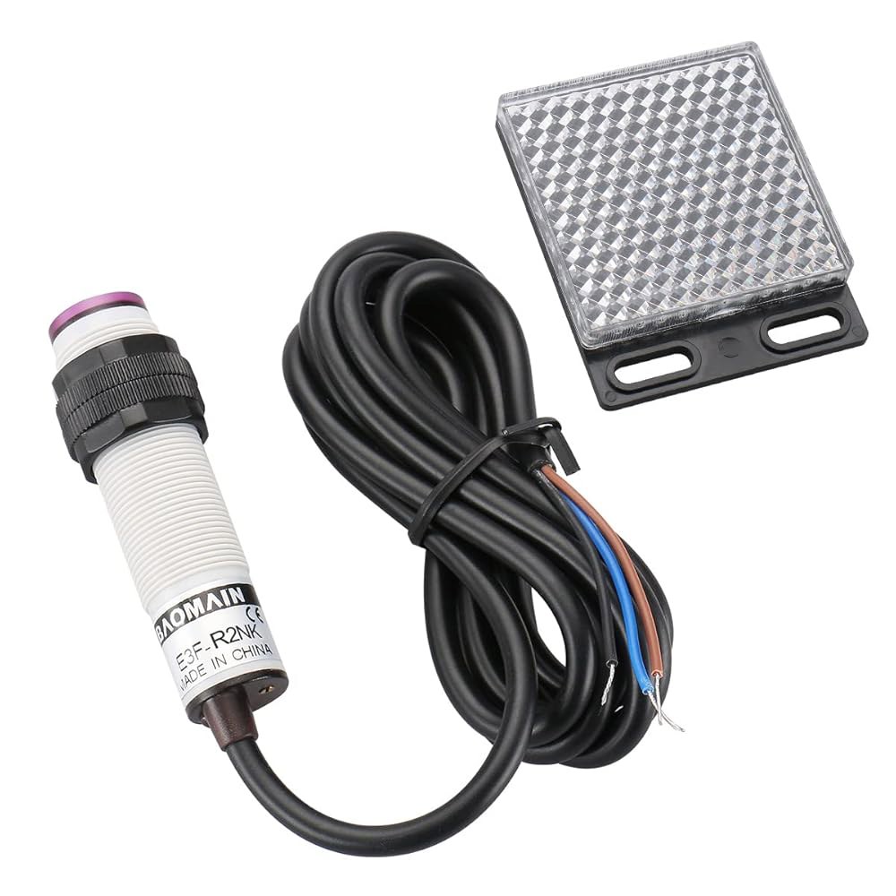바오메인 광전 센서 E3F-R2NK 반사 광학 스위치 DC 10-30V NPN 감지 거리 2m(반사판 포함) - 상품 이미지