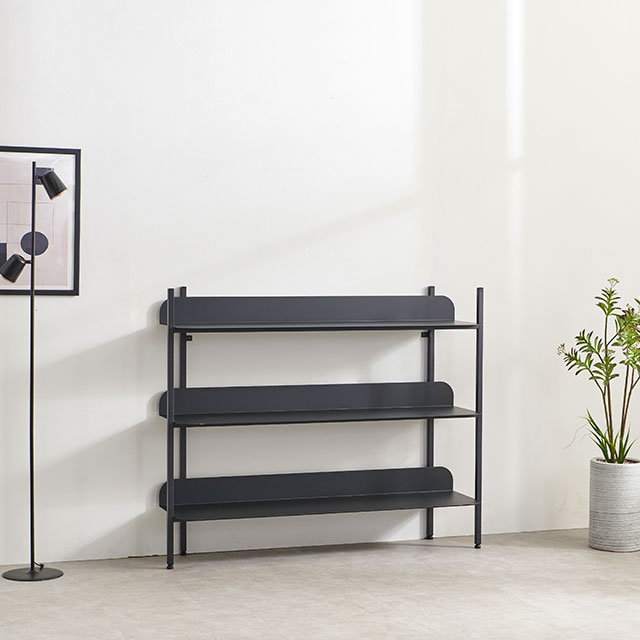 가구의서 N130 스틸 선반 990x235x1000mm, 3단, 블랙 - 상세 이미지 3