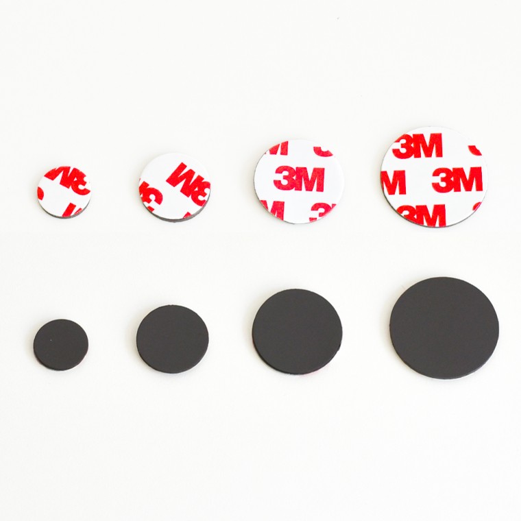 2mm 자석 15mm 고무 3M 냉장고자석 동전 x 원형 접착제사용 - 상품 이미지