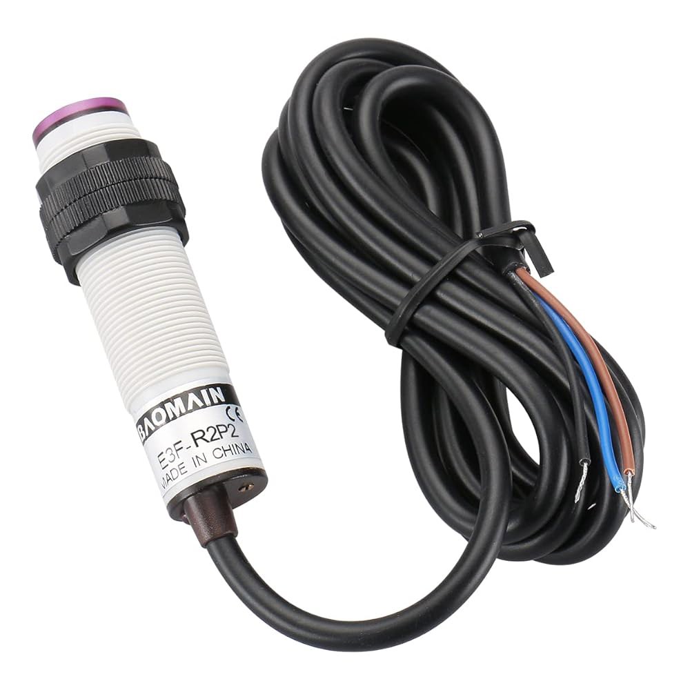 바오메인 광전 센서 E3F-R2P2 반사 광학 스위치 DC 10-30V PNP NC 감지 거리 2m(반사판 패널 3선 포함) - 상세 이미지 3