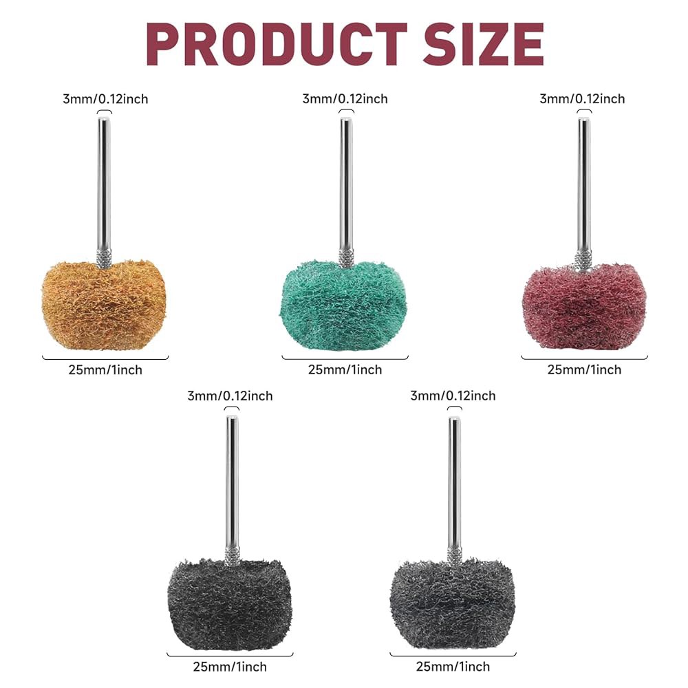100 PCS 연마 버핑 휠, 프록슨 드멜 로터리 툴 액세서리용 1인치 휠 세트-1/8 생크 Mix Color 50pcs - 상세 이미지 2