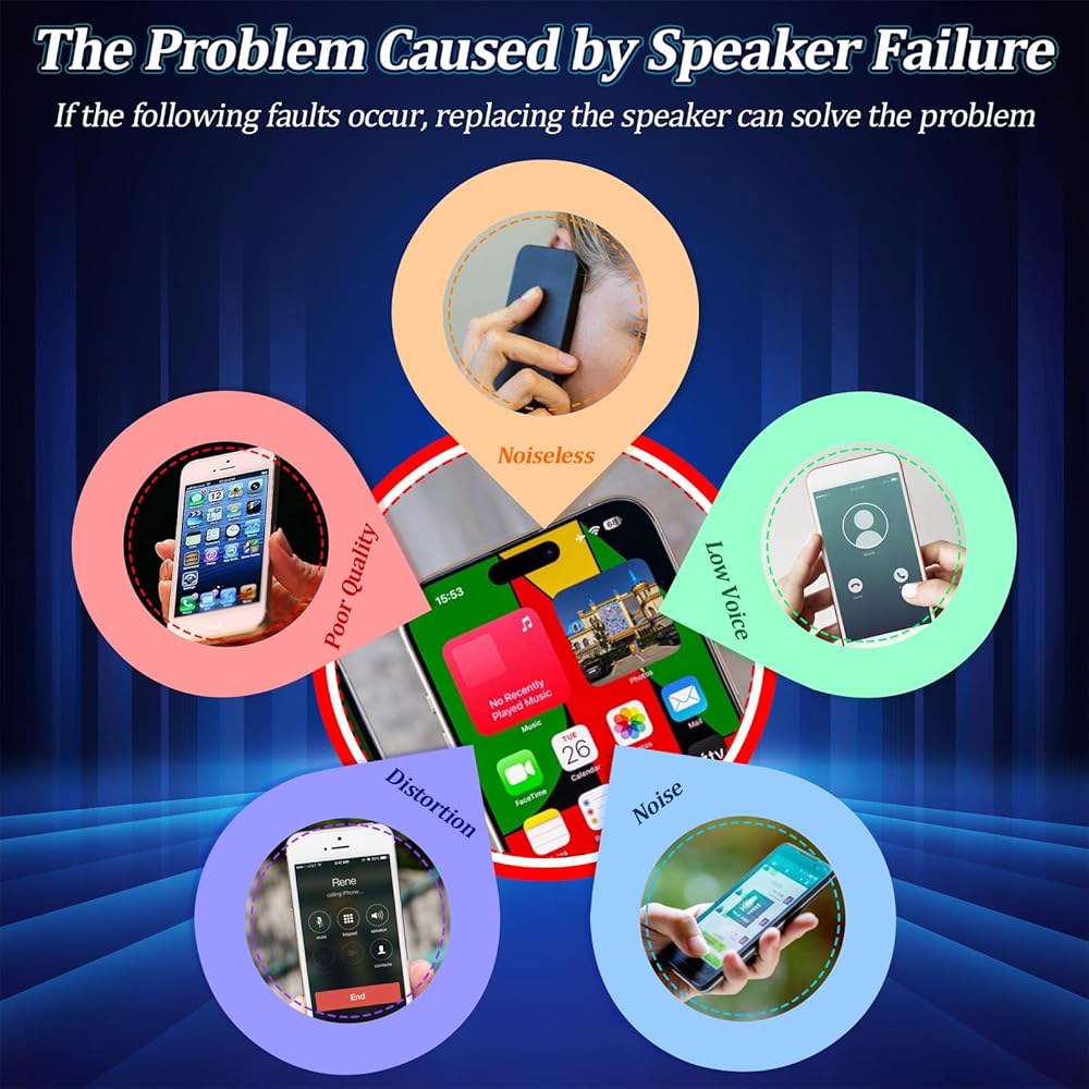15 프로 맥스 A3106 A2849 A3105 A3108 교체용 YWLRONG 이어피스 스피커 도구 포함 광 근접 센서 플렉스 케이블 이어폰 어셈블리 - 상세 이미지 2