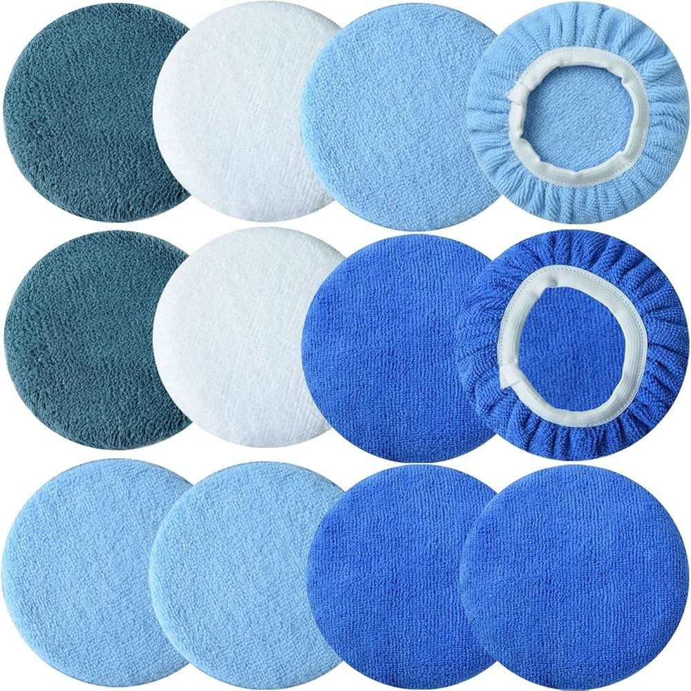 버핑 보닛 키트 - 9-10인치 오비탈 버퍼 폴리셔용 연마 12pcs 5-6inch-8pcs 4colors - 상품 이미지