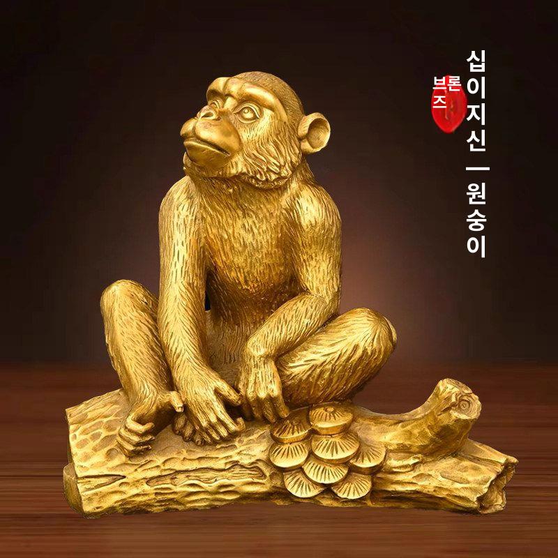 원숭이 장식품 조형물 네이버후드 행운 개업 소품 인테리어 거실 사무실 조각상 빈티지 - 상세 이미지 2
