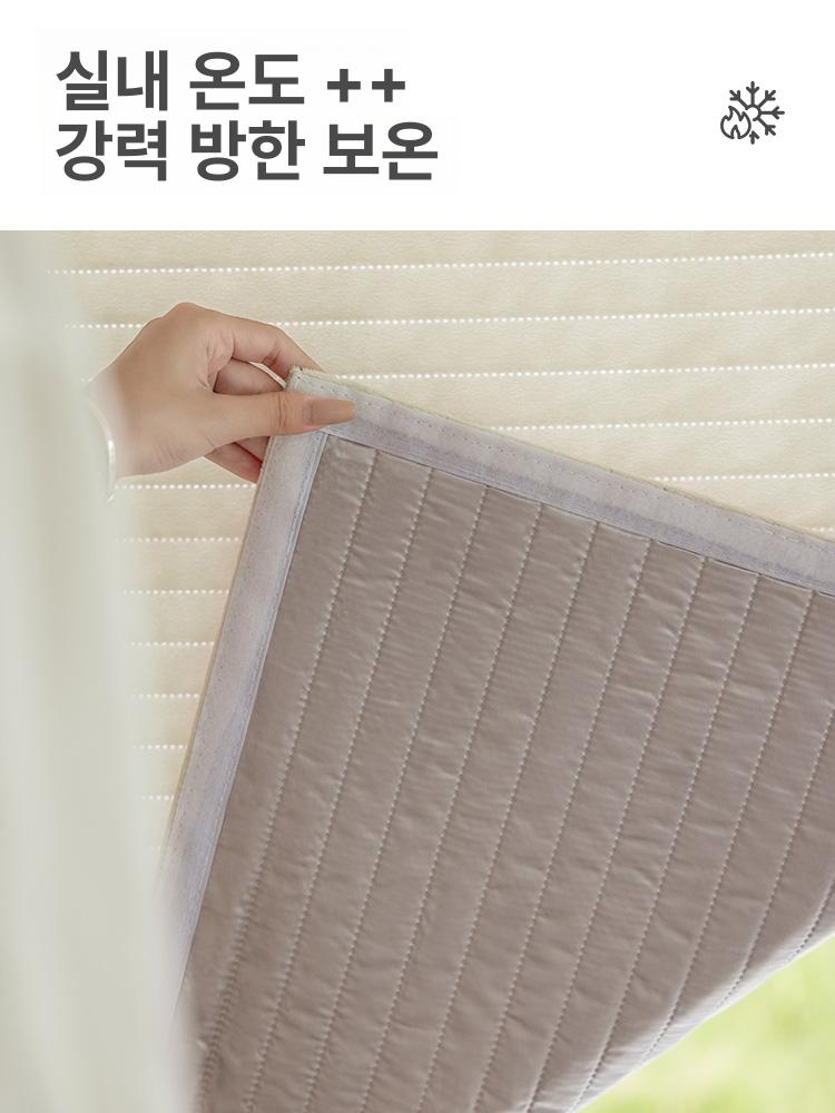 패딩커튼 누빔 방한 찍찍이 외풍차단 방풍 탈부착 거실 겨울 보온 - 상세 이미지 2