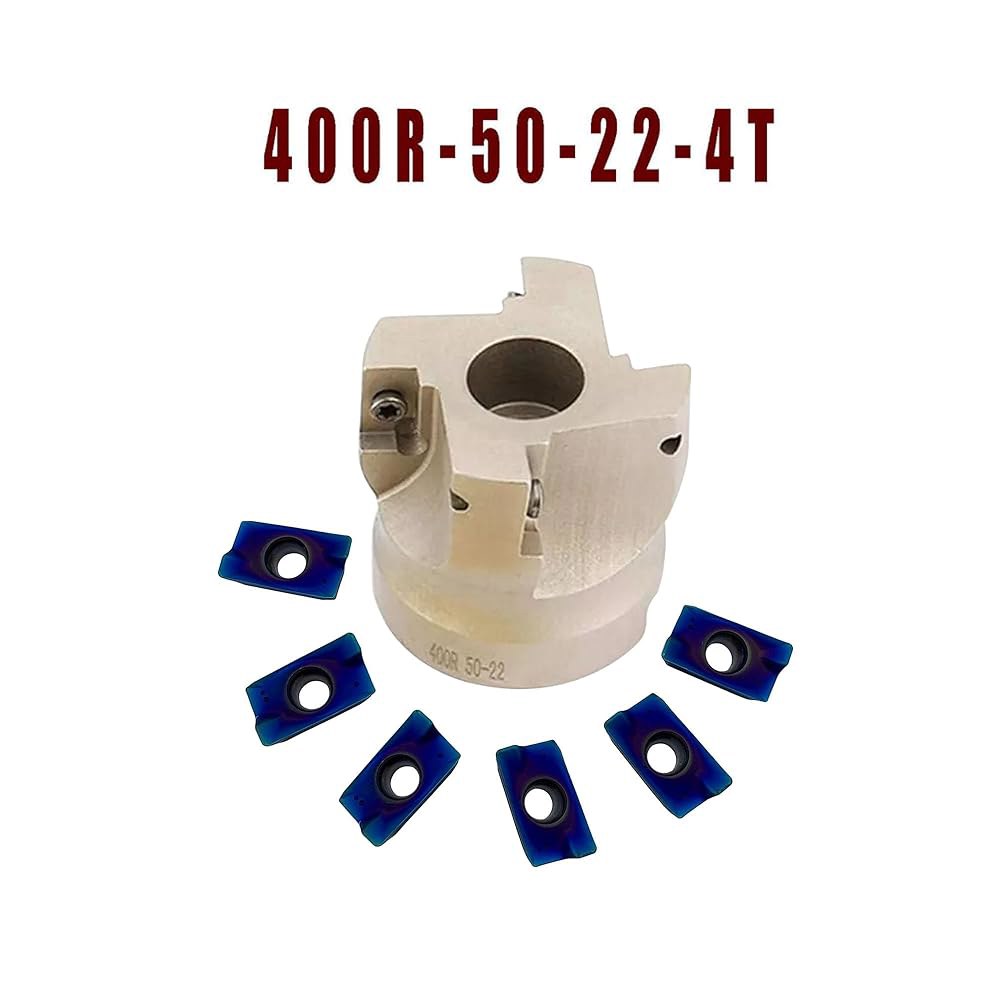 Zouzmin 2인치 R8-FMB22 페이스 밀 아버(BAP400R 50-22-4T 50mm/1.9인치 밀링 홀더 CNC 엔드 쉘 커터, 10개 APMT1604PDER 카바이드 - 상세 이미지 2