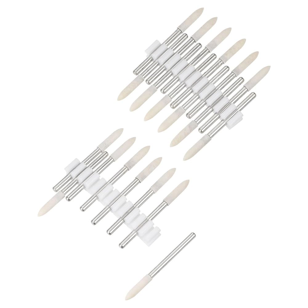 uxcell 3mm 울 펠트 장착 포인트 테이퍼 연마 비트 버 버퍼링 휠, 1/8인치 섕크 20개 포함 4mm 10 - 상품 이미지