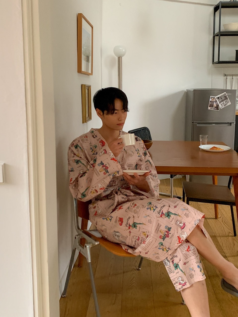 디즈니 피터팬로브 빈티지 캐릭터 로브 가디건 여름 휴양지 비치웨어 홈웨어 가운 - 상세 이미지 3