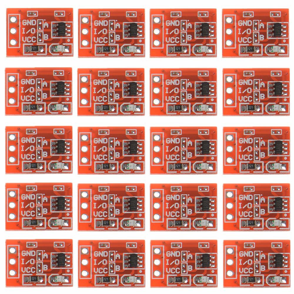 Arduino용 Anmbest 20PCS 2.5-5.5V TTP223 정전식 터치 스위치 버튼 자동 잠금/잠금 해제 모듈 - 상품 이미지
