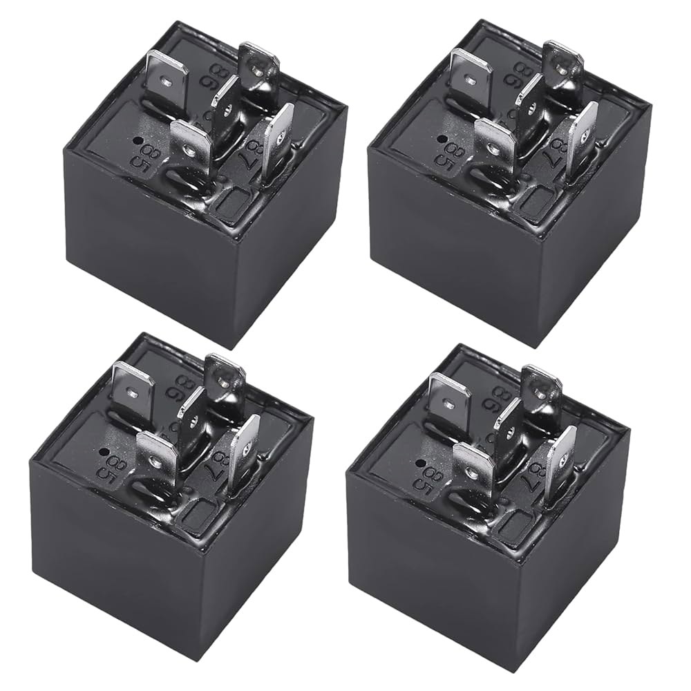 Qonsy 4 팩 5 핀 전기 스위치 릴레이 자동차 트럭 해상 보트 12V 30/40 암페어 12V Relay - 상품 이미지