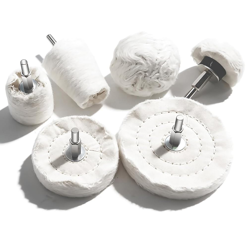 드릴용 Sunxeeke 6PCS 버핑 휠, 다목적 알루미늄 휠 연마 키트, 금속 및 연마용 패드, 목재, 세라믹, 스테인리스 스틸, 유리 12pcs - 상품 이미지