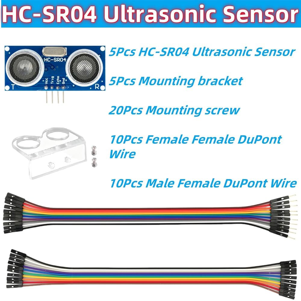 MTDELE 5Pcs HC-SR04 센서 모듈, 장착 브래킷을 갖춘 Arduino R3 UNO MEGA XBee 나노 로봇과 호환됨 - 상세 이미지 3