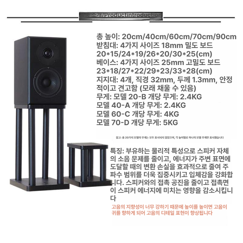 스피커 거치대 바닥 방음 우퍼받침대 흡음 서브우퍼 진동흡수 서라운드 사운드바 - 상세 이미지 4