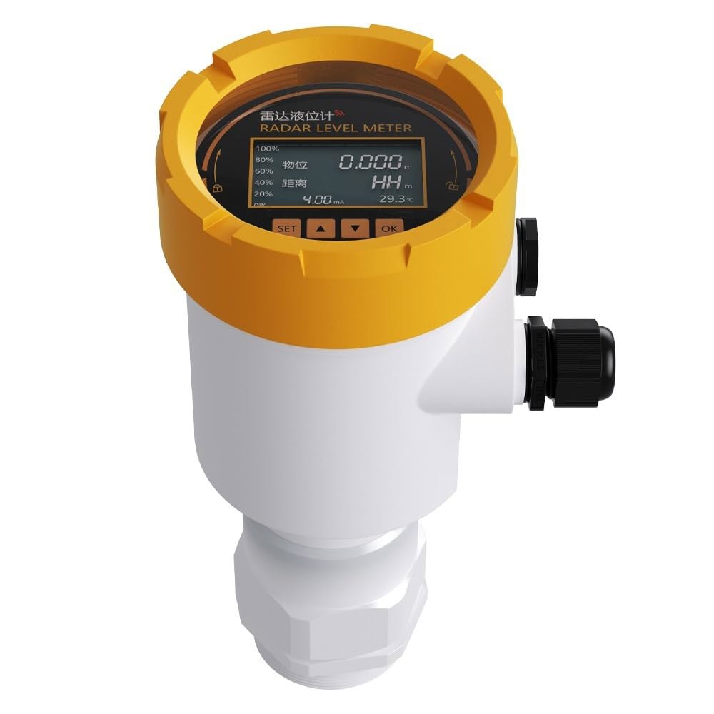 레이더 레벨 게이지 4-20mA LCD RS485 0-20m 수위 센서 DC 24V 액체 송신기(0-5m 출력) 0-5m 4-20mA Output - 상품 이미지
