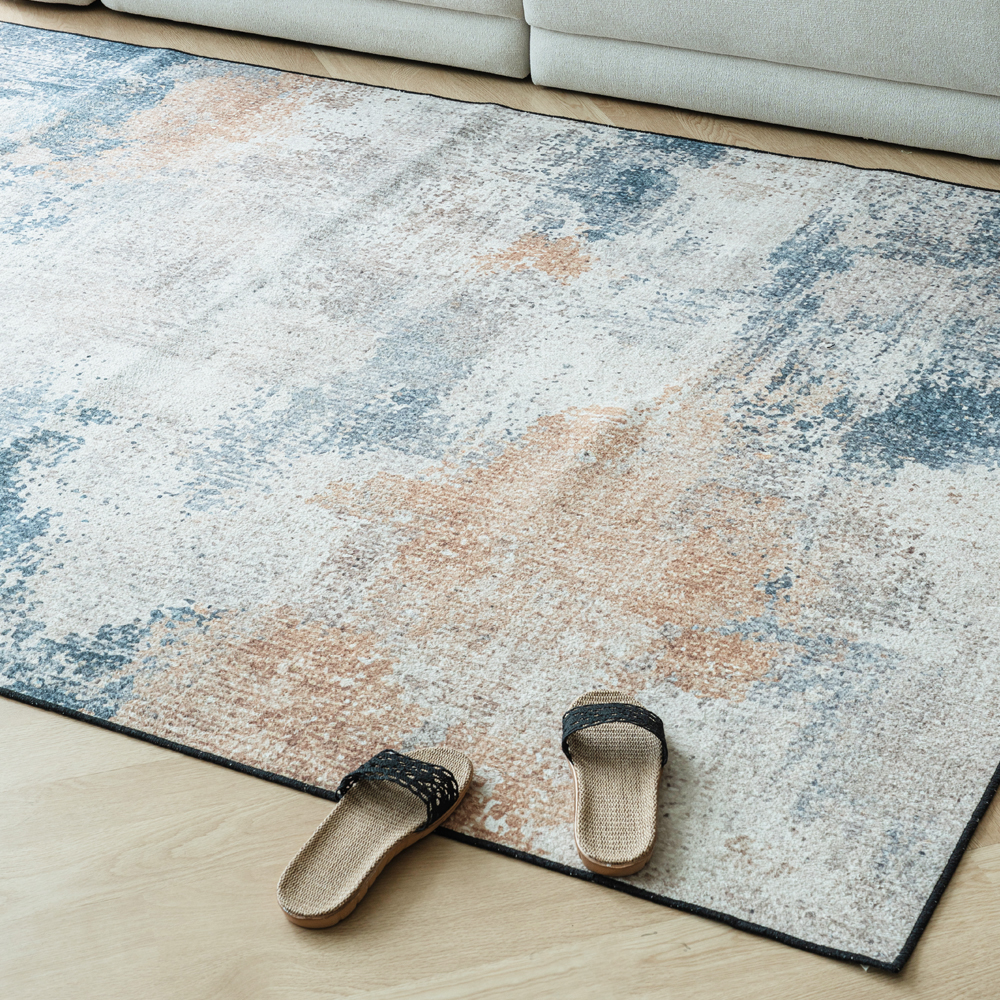 빈티지 블루 스톤 텍스쳐 디자인 러그 카페트 One Color, 200x300cm 이미지 7