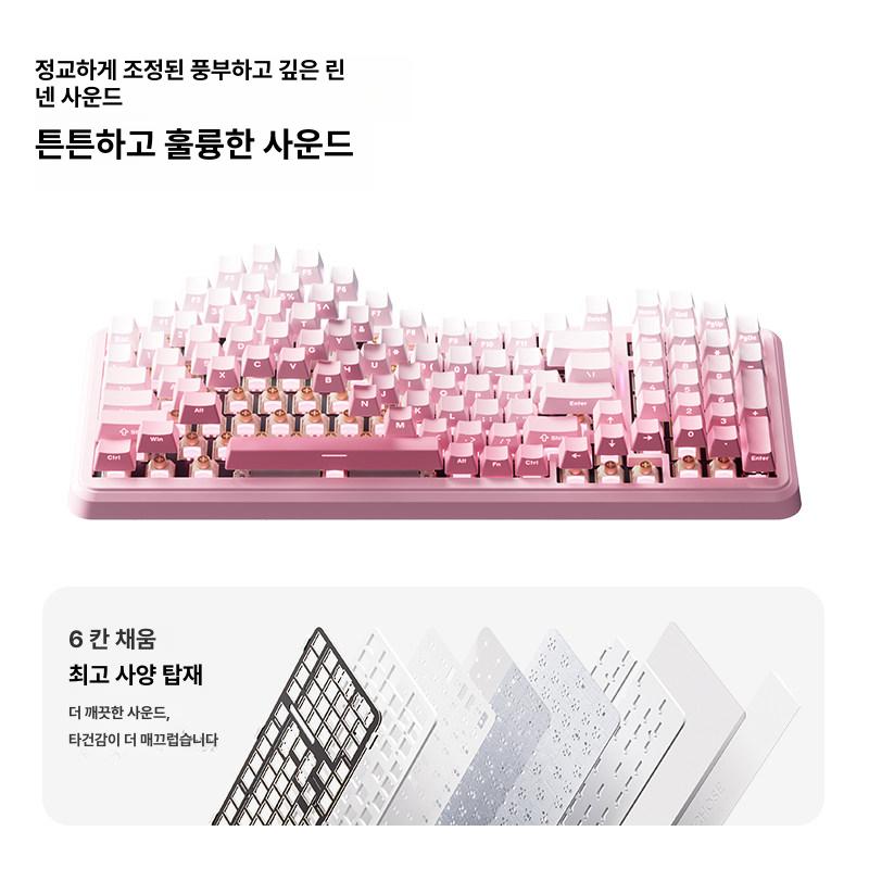 블루투스 기계식 키보드 V3 V2 V1 게이밍 사무용 K99 V3 클리어 스카이 블루 3모드 - 상세 이미지 4