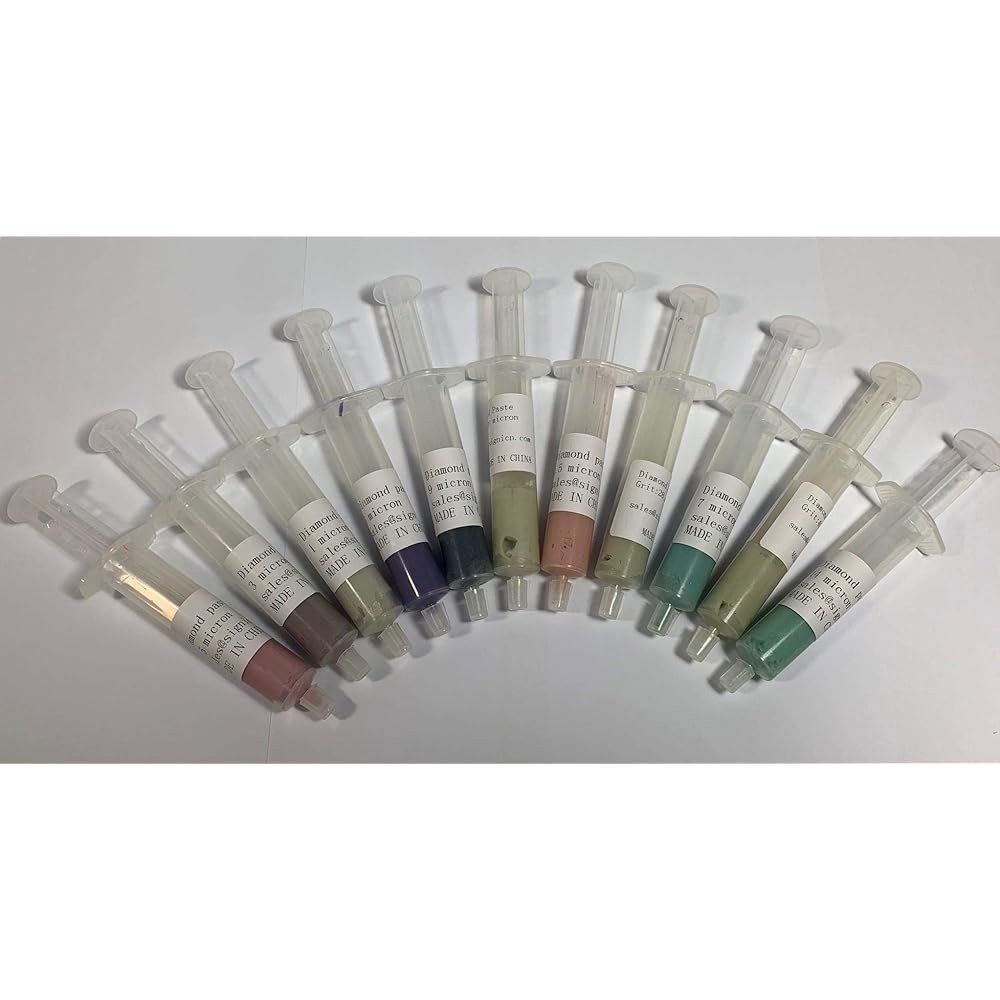 금속 및 보석 연마용 전문 다이아몬드 연마 페이스트 세트, 11개 0.5-40 마이크론 주사기, 각 5g (수계) Oil Based - 상세 이미지 2