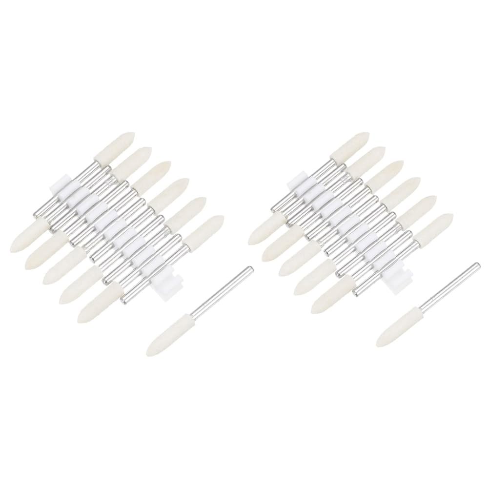 uxcell 3mm 4mm 울 펠트 장착 포인트 테이퍼 연마 비트 버 버퍼링 휠 1/8인치 섕크 24개 포함 24 - 상품 이미지