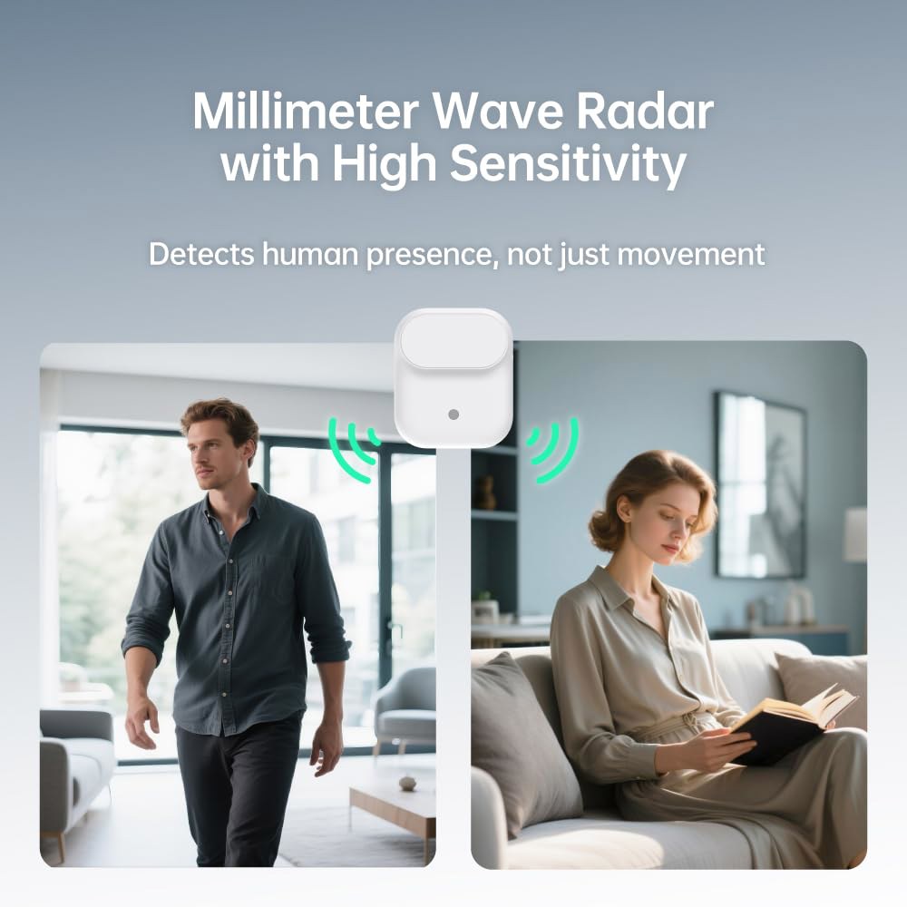 라페어 무선 인체 존재 센서 LWR01, mmWave 레이더, 점유 및 모션 센서, 배터리 구동, IPX3 방수, 실 위의 물질, 스레드 호환 스마트 홈 허브/라우터 필요 - 상세 이미지 3