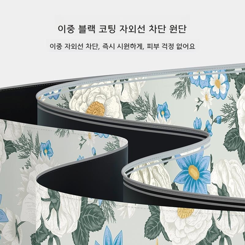 여성 양산 접이식 5단 미니 우산 햇빛 차단 블랙 핑크 작약 가방 - 상세 이미지 4